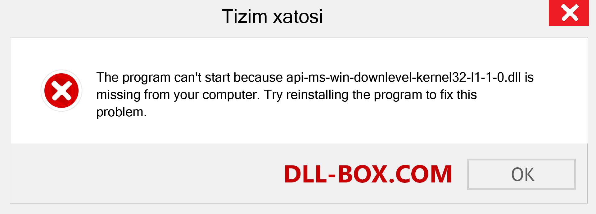 api-ms-win-downlevel-kernel32-l1-1-0.dll fayli yo'qolganmi?. Windows 7, 8, 10 uchun yuklab olish - Windowsda api-ms-win-downlevel-kernel32-l1-1-0 dll etishmayotgan xatoni tuzating, rasmlar, rasmlar